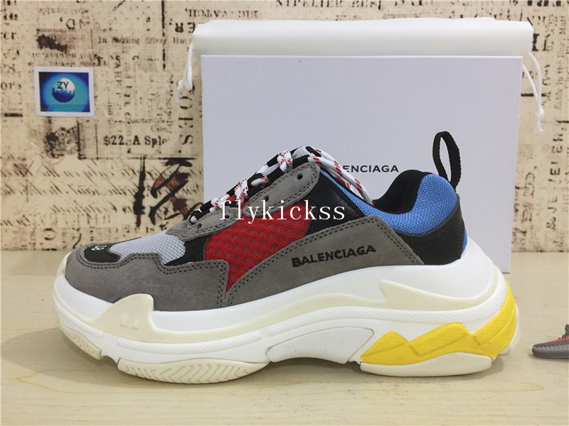 Balenciaga 2017 Fall Winter Triple-S Grey Blue Red